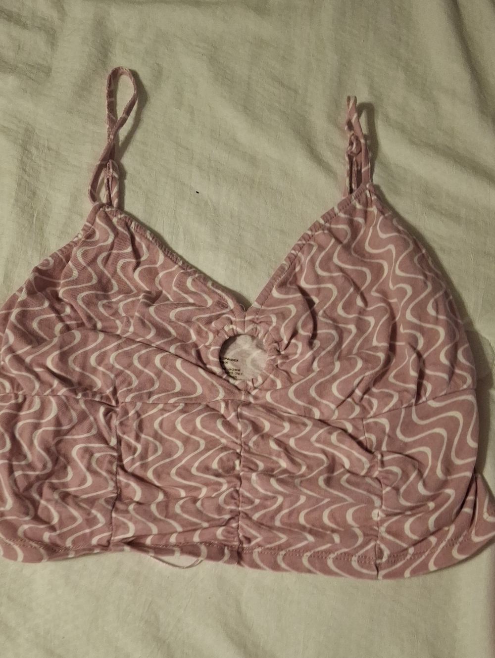 SO Pink Printed Ruched Bralette